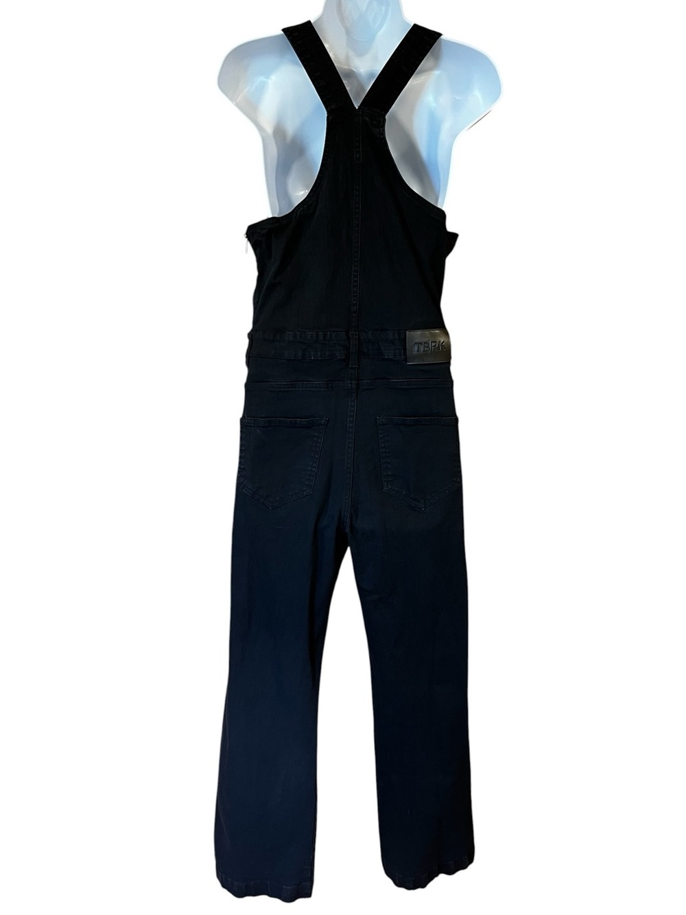 Torn by Ronny Kobo Denim Flare Leg Overalls Black Wash Size 27 Contemporary - Picture 5 of 7